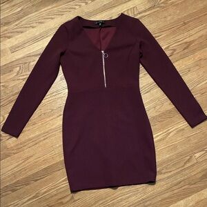 Dynamite Deep Burgundy Long Sleeve Dress